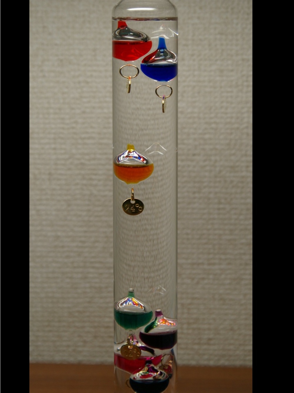 Glass Galileo Thermometer with Multicolor Floating Bulbs - Picture 6 of 9